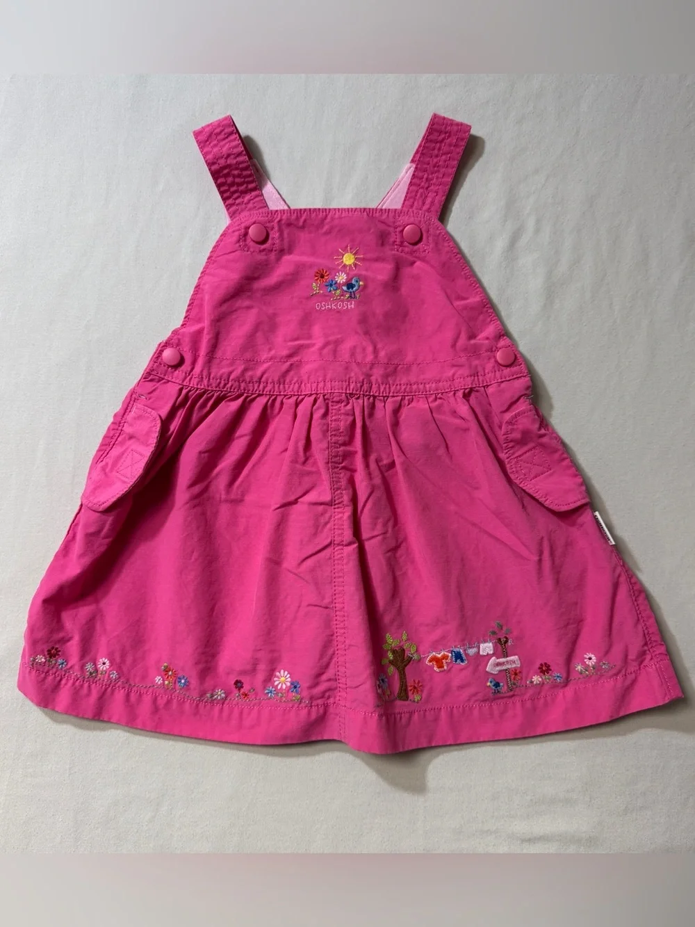 Oshkosh Pink Jumper Dress Baby Girl’s 18 Months Toddler Summer Pinafore Cute